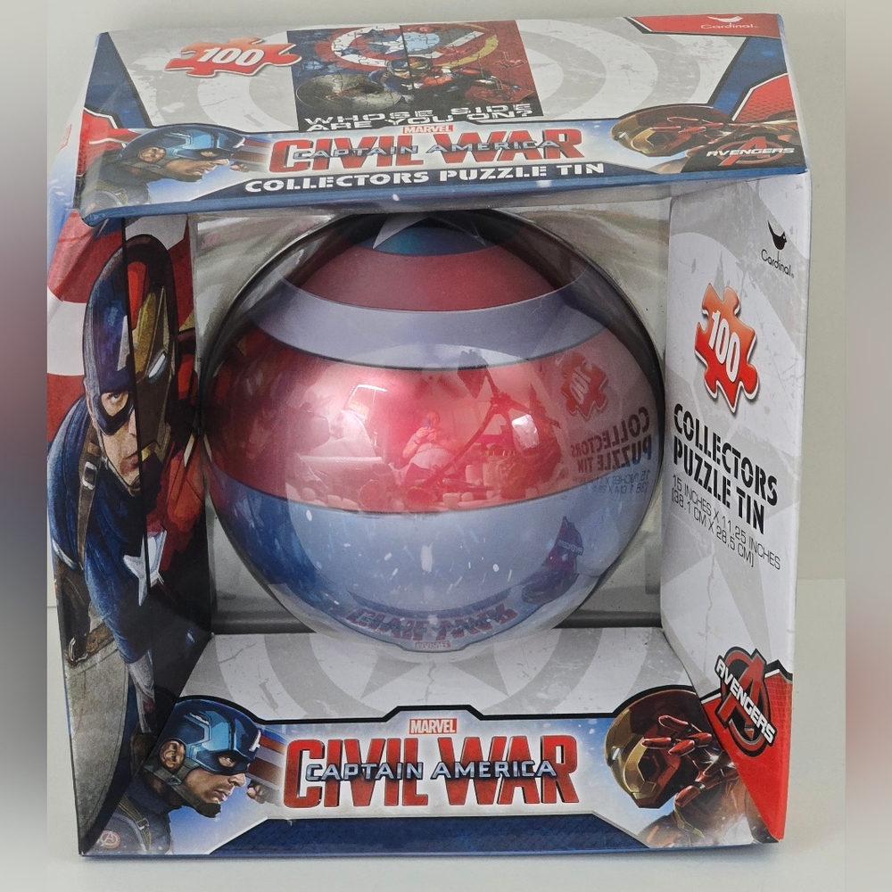 Marvel Captain America Civil War Puzzle Tin 100 Pc Collector Avengers NWT
